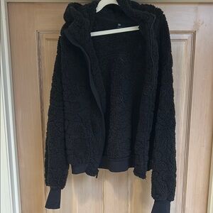 Girls Cozy Black Fleece Jacket